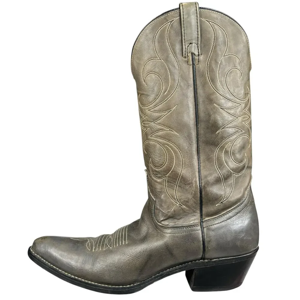 Vintage Acme Men's Green Grey Marbled Western Cowboy Boot Size US 10 D